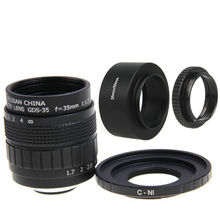 Fujian 35mm F1.7 CCTV Movie lens + C-N1 Mount Ring + Lens Hood + Macro Ring for Nikon 1 J5 S2 J4 V3 AW1 S1 J3 V2 J2 J1 V1 2024 - buy cheap