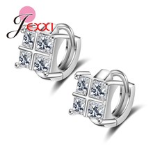 New Fashion Brincos Jewelry Big Crytal Square Hoop Earrings For Women Vintage Earring Indian Fine Jewelry High Quality 2024 - buy cheap