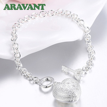 925 joias de prata cristal cz bracelete de chave de coração para mulheres joias de casamento da moda 2024 - compre barato