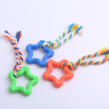 1 Pc Knot Pet Dog Interactiv Toys Chew Toy Pentagram Natural Rubber Rope Durable Shape Puppy Interaction Training Chewing Play 2024 - buy cheap