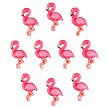 50 pçs bonito rosa quente 3d flamingo flatback resina scrapbooking arco do cabelo centro artesanato embelezamento flatback encantos cabachons 2024 - compre barato