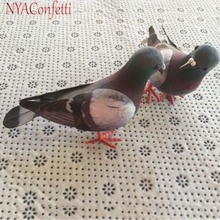 13*5*10cm pássaros de espuma artificial pequeno pombos com garra, decoração artesanal diy para casamento, natal, ornamentos de pássaros para casa 2024 - compre barato