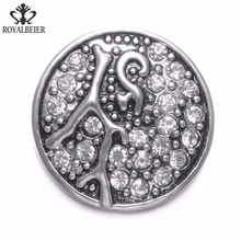 2017 Transparent Rhinestone Metal Charms 18mm Snap Button Jewelry For 20mm Snaps Bracelet Snap Jewelry KZ0767 2024 - buy cheap