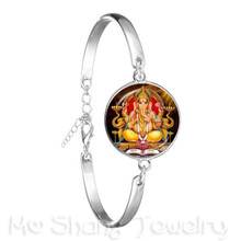 Glass Time Gem Bracelet 18mm Ganesha Buddha Elephant Silver Plated Chain Bangle Handmand Classic Jewelry For Women Girls 2024 - buy cheap