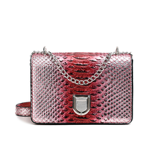 Serpentine Flap Bag Luxury Leather Snake Skin Chains Small Women Bag Lady Crossbody Top Handle Bags Pink Shoulder Handbag 2019 2024 - buy cheap