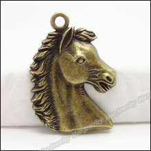 Pingente de cavalo vintage, pingente antigo de bronze de liga de zinco com pulseira, colar diy, descobertas de joias de metal, 20 peças 2024 - compre barato