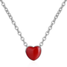   Korean Style Red Heart Pendants Necklaces for Party Birthday Gift Women   Chain Necklaces Accessory 2024 - buy cheap