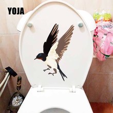 YOJA 18.3X22.6CM Creative Toilet Decal Wall Sticker Bedroom Home Decor Hand Painted Black Swallow T5-0708 2024 - buy cheap