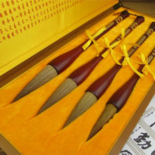 Luxurious Weasel Hair Chinese Traditional Calligraphy Brushes Pen Set Writing Brushes Set Artist Painting Brush Redwood Gift Box 2024 - buy cheap