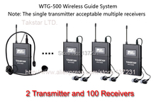 Новая горячая распродажа! Takstar WTG-500 система для перевода в церковь, туристический гид для перевода услуг (2 передатчика и 100 приемников) CE 2024 - купить недорого