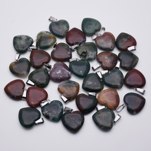 Wholesale 20MM heart India onyx natural stone charms pendants Fashion jewelry accessories Good Quality 12pcs/lot free shipping 2024 - buy cheap
