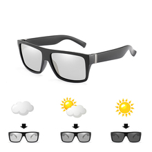 new Men Outdoor Driving Photochromic sunglasses Photochromic Men Polarized Chameleon Discoloration Sun glasses square sunglasses 2024 - buy cheap