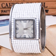 Rhinstone-novo relógio de pulso feminino, pulseira de quartzo, quadrado, branco, moda, 2018 2024 - compre barato