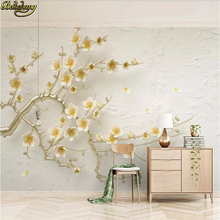 Beibehang-papel tapiz personalizado, mural amarillo limón 3d flor en relieve, papeles tapiz decoración del hogar, papel tapiz 3d 2024 - compra barato