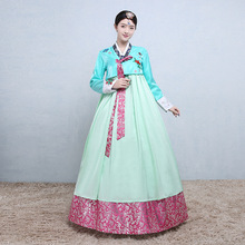 Национальное женское традиционное корейское платье ханбок с вышивкой в Корейском стиле древний дворец ханбок платье с длинным рукавом Одежда для азиатов 2024 - купить недорого