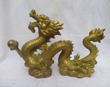¡Escultura grande! Escultura de dragón grande tallada de latón chino/estatua de dragón Feng shui 2024 - compra barato
