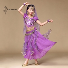 Trajes de danza del vientre para niños, conjuntos de danza Oriental, bollwood, India, 6 unids/set por juego 2024 - compra barato
