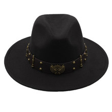 Sombrero estilo Steampunk para hombre, sombrero de fieltro de lana, sombrero de ala ancha, sombreros de Jazz para ceremonia, sombrero femenino, tocado de Jazz 2024 - compra barato