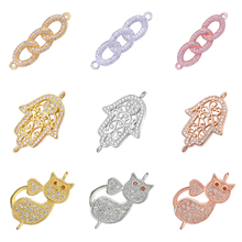 Juya-accesorios para fabricación de pulseras, conectores de amuleto de animales Hamsa Infinity de 2 bucles, accesorios para pulseras DIY 2024 - compra barato
