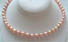 wonderful AAA 10mm round pink freshwater pearls necklace Factory Wholesale price Women Gift word Jewelry 2024 - buy cheap