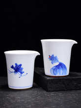 Fine White Porcelain Fair Tea Cup Hand-painted Underglaze Kung Fu Tea Green Ceramic Cha Hai Gongdao Cup Chinese Style Teaware 2024 - buy cheap