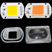 Chip de cultivo LED COB + Reflector de lente, 50W, 30W, 20W, 220V, 230V, espectro completo de luz cálida y fría para luz LED de inundación DIY para exteriores, 1 Juego 2024 - compra barato