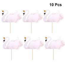 10pcs Feather Small Swan Cake Topper Party Birthday Dessert Fruit Decorative Food Picks Insert Card Cupcake Toppers Decoration 2024 - buy cheap