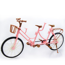 High Quality Pink Plastic Three-seat Bicycle Detachable Fashion Bike Outdoor Toy DIY Accessories for Barbie Doll Dollhouse Toy 2024 - buy cheap
