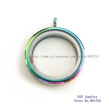 Pingente magnético de vidro, medalhão em aço inoxidável cor de arco-íris com memória flutuante para medalhão flutuante, charme como presente 2024 - compre barato