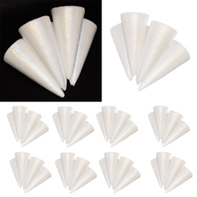 60 peças de arte modeladora em cone branco de 150mm, espuma de isopor, decorações de festa de casamento, natal 2024 - compre barato
