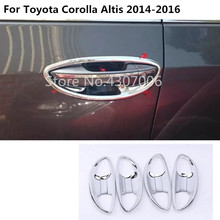Car ABS chrome cover trim external outside door bowl stick frame 8pcs For toyota Corolla Altis 2014 2015 2016 2024 - buy cheap