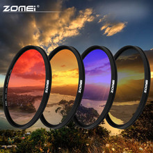 Zomei-filtro de Color ultradelgado, 49/52/55/58/62/67/72/77/82mm, densidad neutra, gradiente, gris/rojo/naranja/azul 2024 - compra barato