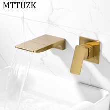 MTTUZK-grifo de cascada para Oro pulido de baño, Grifería de lavabo negro, grifos mezcladores de frío y caliente, grifo de bañera cromado, grúa 2024 - compra barato