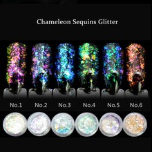 1 Box Aafke Chameleon Flakes for Nails Glitter Power Sequins Unicorn Powder Mirror Chrome Nail Powder Shinning Nail Dust SF2034 2024 - buy cheap