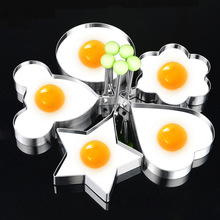 5 pcs Omelete Molde Ovo Frito Fritura Cozinha Gadgets ferramentas Flor Rodada Estrela Moldes de Ovos de Aço Inoxidável Utensílios de Cozinha 2024 - compre barato