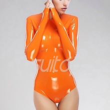 Женский купальник из латекса и резины оранжевого цвета 2024 - купить недорого