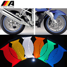 16Pcs 18" Strips Motorcycle Car Wheel Tire Sticker Reflective Bicycle Rim Tape Motorbike Auto Decal for YAMAHA SUZUKI BMW HONDA 2024 - buy cheap