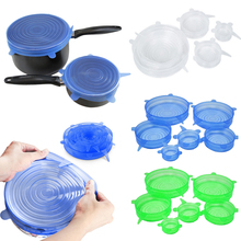 6 Piece Set / Set Of Silicone Cover Food Plastic Wrap Home Fresh Bowl Cover Seal Cover Reusable Cover Kitchen Tools 2024 - buy cheap