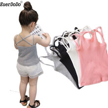Summer Style Girl Shirts Cotton Girl T-shirt Solid Tops For Kids Underwear Baby Camisole Sleeveless Toddler Undershirt 2024 - buy cheap