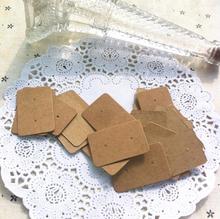 2.5 * 3.8 cm Hot sell brown square blank kraft paper handmade earring price tags jewelry price tags 1000 pcs/lot 2024 - buy cheap