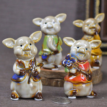 4pcs Cute Pig Ceramic Home Decor Ornaments Figurines Crafts Lovely Musical Instruments Pigs Funny Porcelain Piggy Decorations 2024 - buy cheap