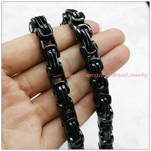 8-40" 8.5mm New Handmade Gift Fashion 316L Stainless Steel Black Byzantion Box Chain Mens Boys Necklace High Quality 2024 - buy cheap