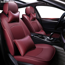 Kokololee capa de assento de carro em couro legítimo personalizado para vw golf 4 5 volkswagen polo 6r 9n passat b5 b6 b7 touareg tiguan 2024 - compre barato