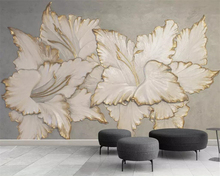 Beibehang Custom wallpaper embossed three-dimensional magnolia TV background wall living room bedroom decoration 3d wallpaper 2024 - buy cheap