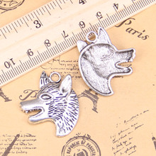 26pcs Jewelry Charms wolf dog wolfhound 35x30mm Antique Silver Plated Pendants Making DIY Handmade Tibetan Silver Jewelry 2024 - buy cheap