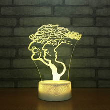 Wishing Tree Vision Stereo 3D Lamp Led Gradual Touch 7 color Table Night Lamp Factory Spot Plant Led Usb Night Light 2024 - buy cheap