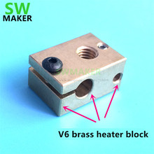 V6 brass heater block 11.5x16x20.5mm PT100 type High temperature apply for Reprap Prusa i3 and V6 hotend kit 3D Printer parts 2024 - buy cheap