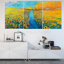 Pintura de girasoles de Iris Scott, lienzo impreso, ptico, decoración del hogar, arte moderno de la pintura al óleo, póster, imagen de salón, obra de arte 2024 - compra barato