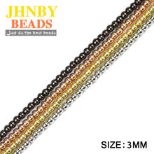 JHNBY Copper beads 200pcs 3mm Rose Gold/Rose Gold Color Round black Loose beads Jewelry bracelet necklace making DIY Findings 2024 - buy cheap