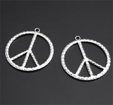2pcs  Silver Color Peace Sign Charms For Jewelry Making DIY Pendant Jewelry Findings A2593 2024 - buy cheap